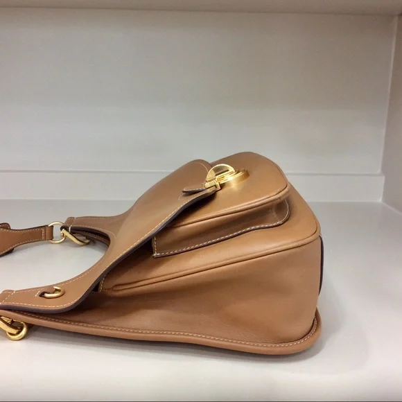 Authentic Tory Burch James Saddle Bag Handbag Crossbody Leather Flap Messenger - Picture 6 of 17